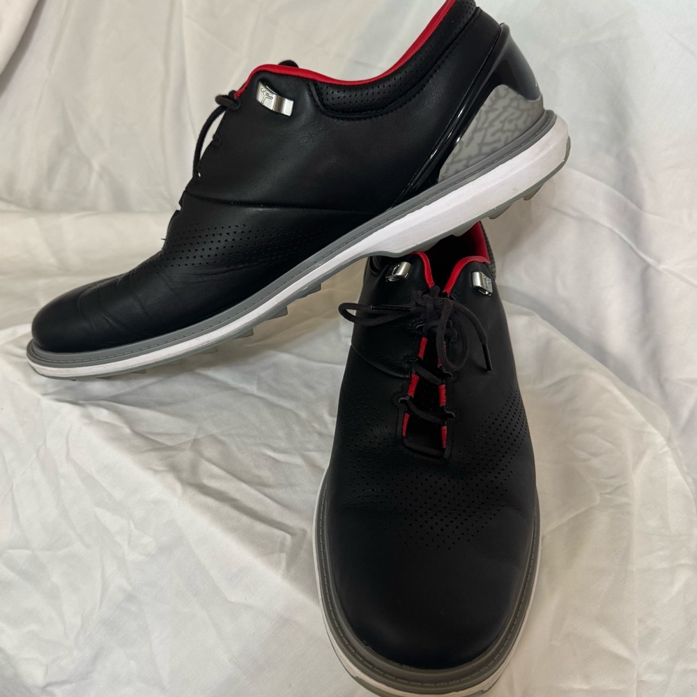 Nike Jordan ADG 4 Golf Cleats,Black,White,Cement Gray,DM0103-015
Good Condition